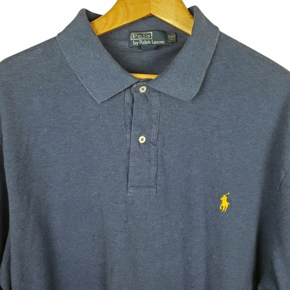 Polo by Ralph Lauren Men's 2XLT Blue Polo Shirt. Long Sleeve. #0156 - Picture 1 of 10